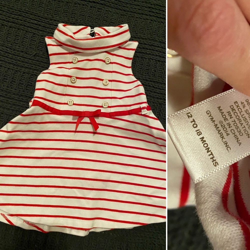 Janie and Jack Red & White Dress
